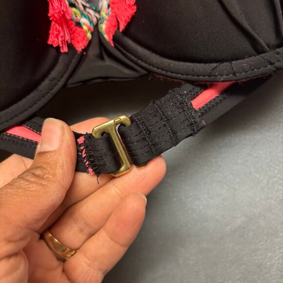 Xhilaration Bikini Top Cultural Print Aztec Push Up Tassels Womens Large Beachy - Picture 4 of 9